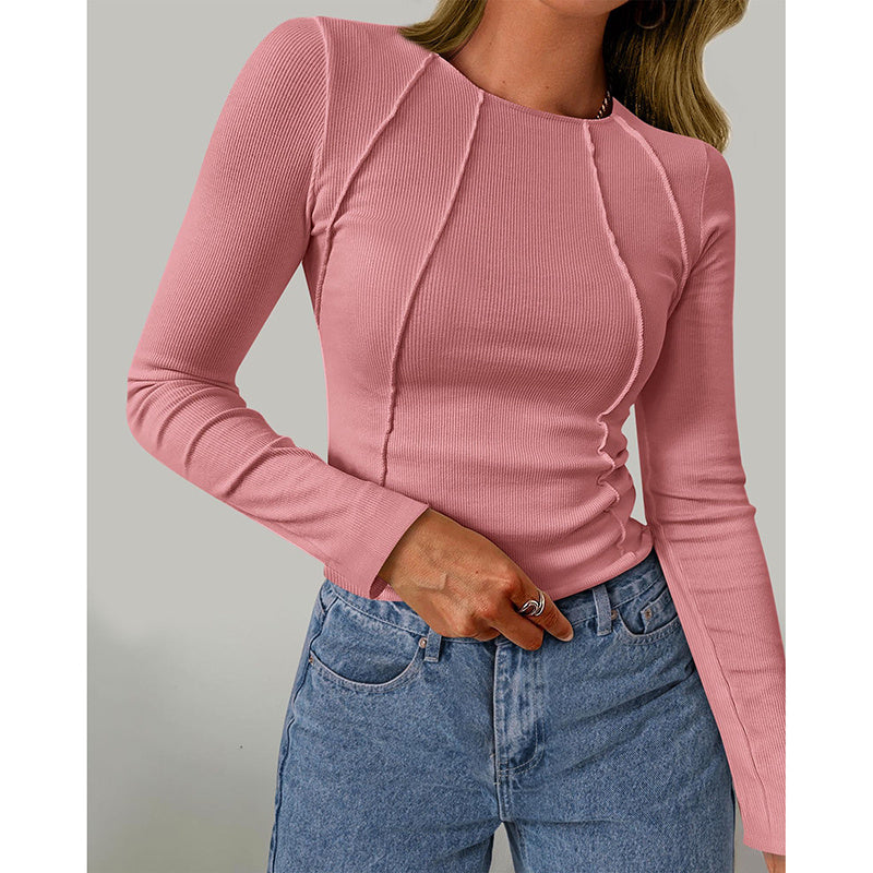 Long Sleeve Crewneck Top - Slim Fit