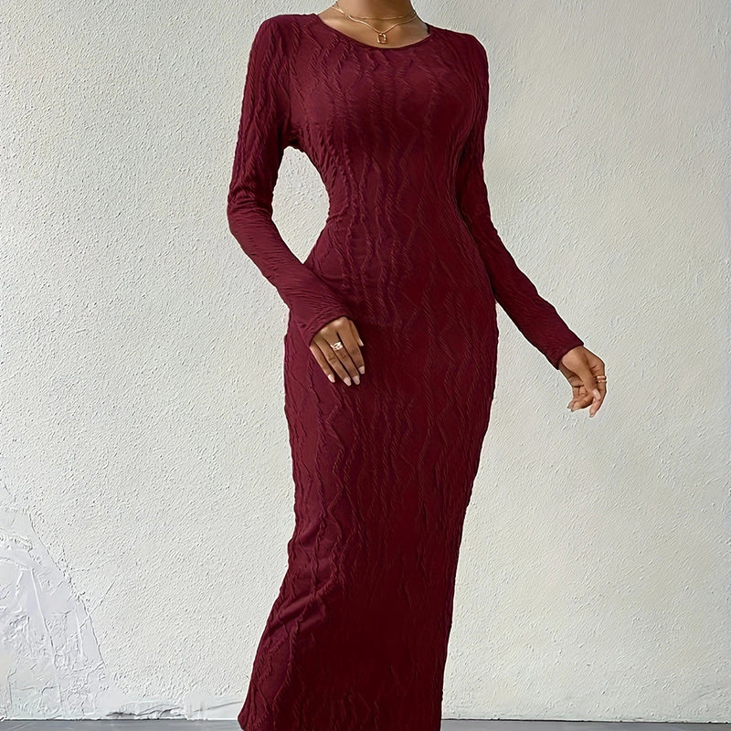 Ribbed Bodycon Midi Dress with Side Slit