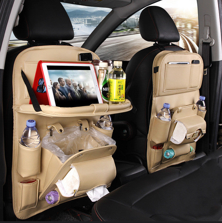 Car Seat Back Storage Organizer - Waterproof PU Leather