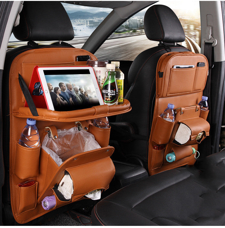 Car Seat Back Storage Organizer - Waterproof PU Leather