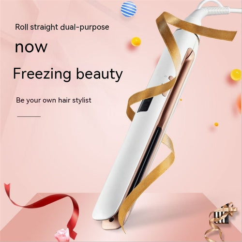 2-in-1 Hair Curler and Straightener with Air Bangs Styling