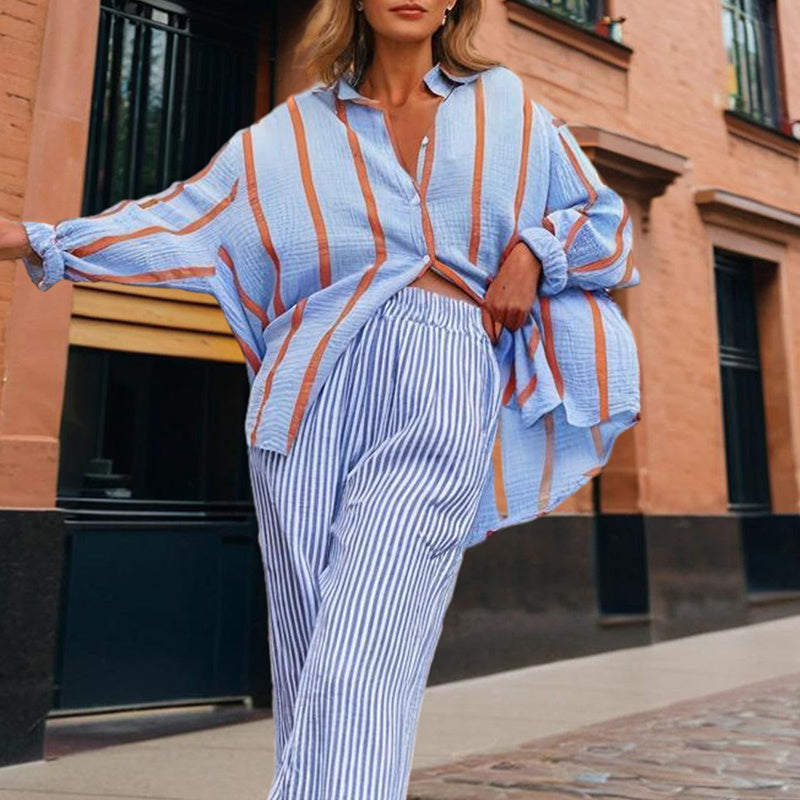 Striped Button-Down Shirt - Long Sleeve