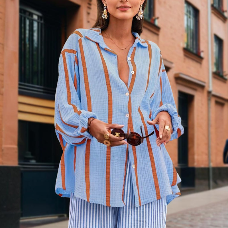 Striped Button-Down Shirt - Long Sleeve