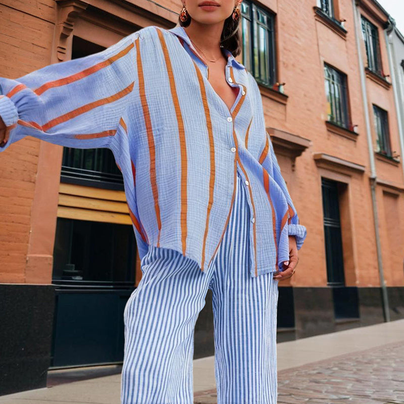 Striped Button-Down Shirt - Long Sleeve