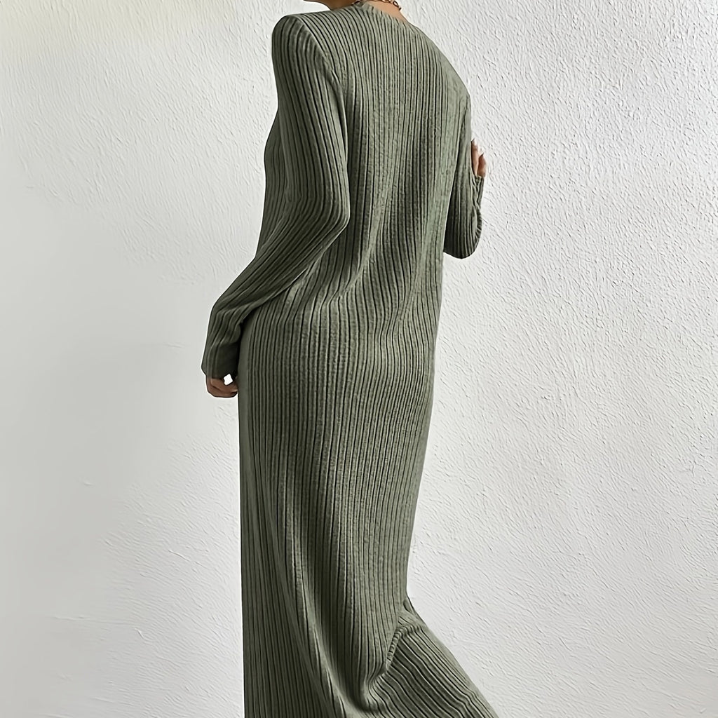 Ribbed Long Sleeve Bodycon Dress