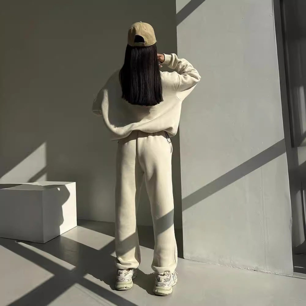 Y2K Contrast Tracksuit - Zipper Jacket & Pants Set