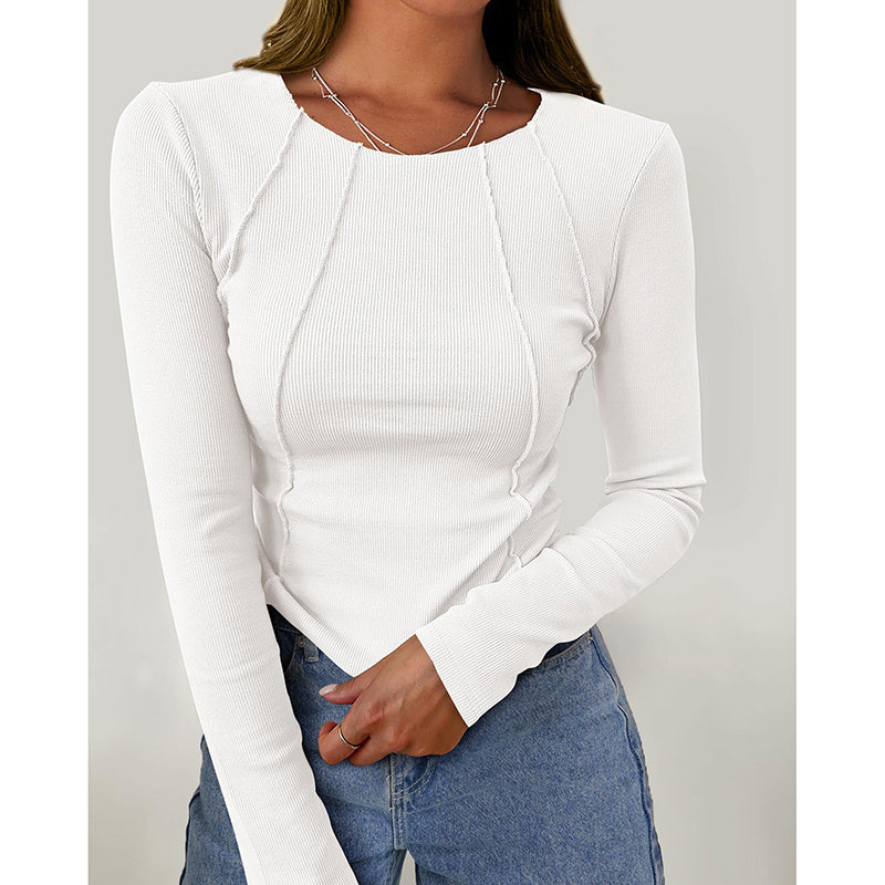 Long Sleeve Crewneck Top - Slim Fit