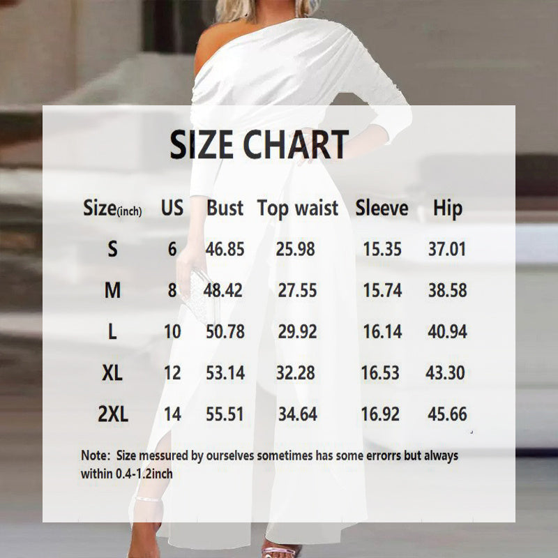 One-Shoulder Jumpsuit with Pleated Waist