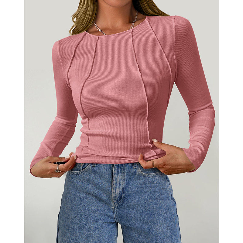 Long Sleeve Crewneck Top - Slim Fit