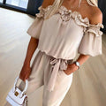 Off-Shoulder Jumpsuit with Ruffle Sleeves