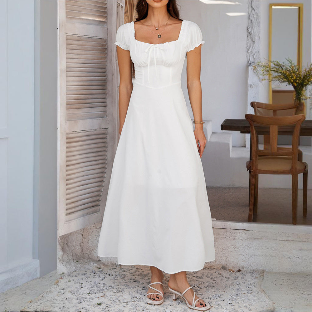 Bohemian Backless Maxi Dress with Belt