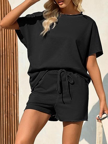 Oversized Short Sleeve Top & High Waisted Shorts Set