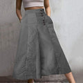 Striped Wide Leg Lounge Pants with Button Details