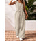Womens Two Piece Outfits Summer Fashion Button V Neck Crop Vest Blazer And Wide Leg Pants Suit Matching Sets