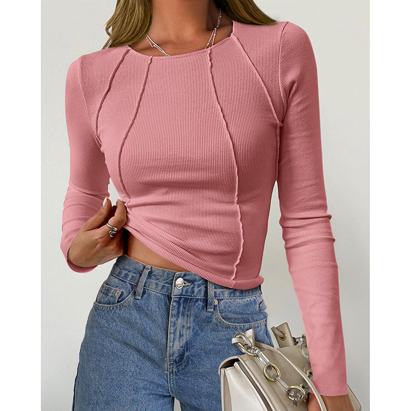 Long Sleeve Crewneck Top - Slim Fit