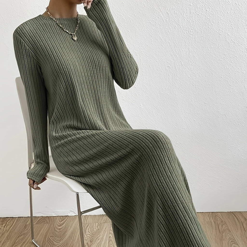 Ribbed Long Sleeve Bodycon Dress