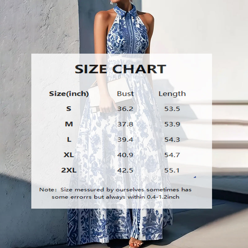 Floral Halter Maxi Dress with Tie Waist