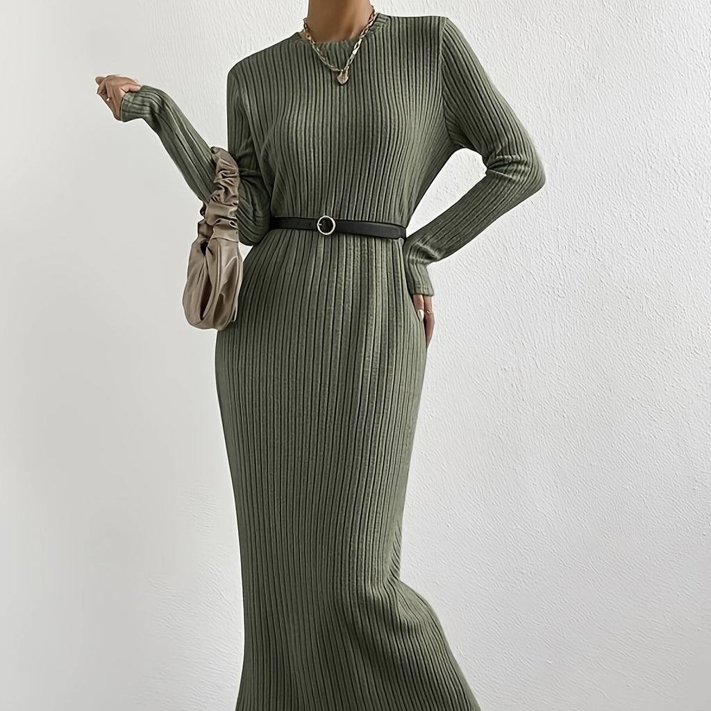 Ribbed Long Sleeve Bodycon Dress