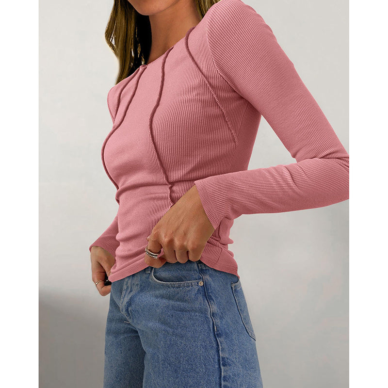 Long Sleeve Crewneck Top - Slim Fit
