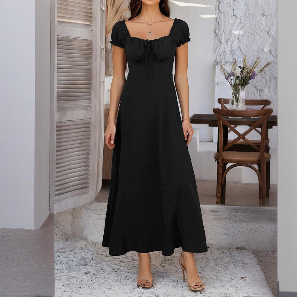 Bohemian Backless Maxi Dress with Belt