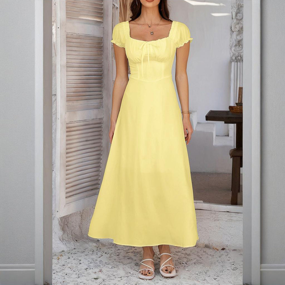 Bohemian Backless Maxi Dress with Belt