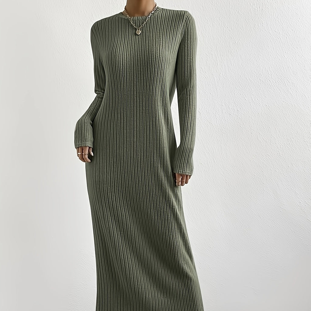 Ribbed Long Sleeve Bodycon Dress