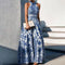 Women's Floral Print Halter Neck Maxi Dress - Tie-Waist A-Line Summer Dress