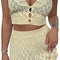 Saodimallsu Womens Two Piece Crochet Swimsuit Cover Ups Sleeveless V Neck Crop Tops Skirt Sets Beach Vacation Outfits