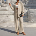 Lapel Button-Up Shirt & Drawstring Pants Set
