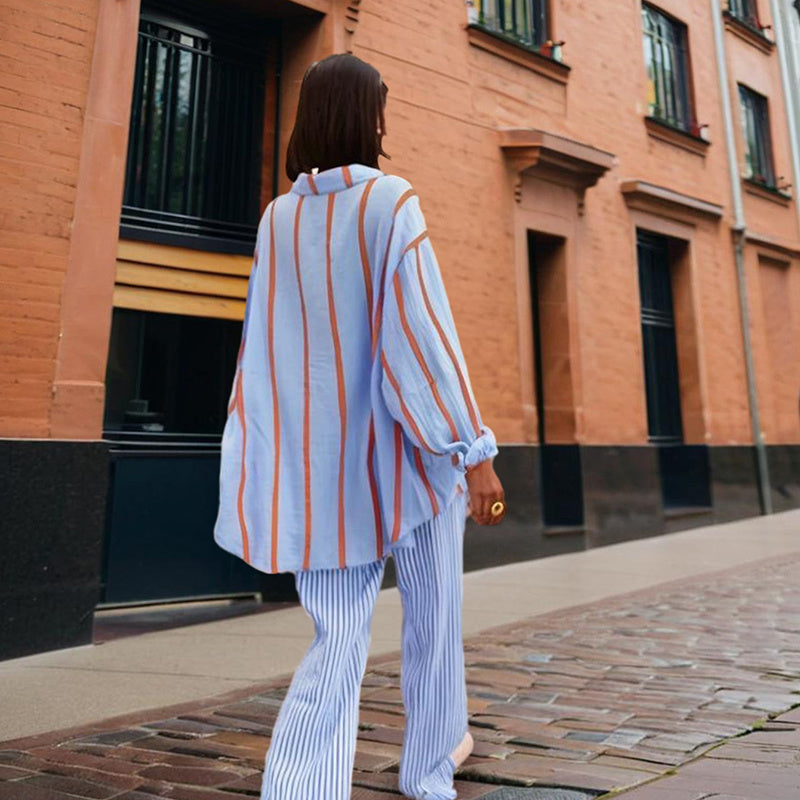Striped Button-Down Shirt - Long Sleeve